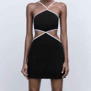 ZARA CUTOUT HALTER DRESS - SZ XS
